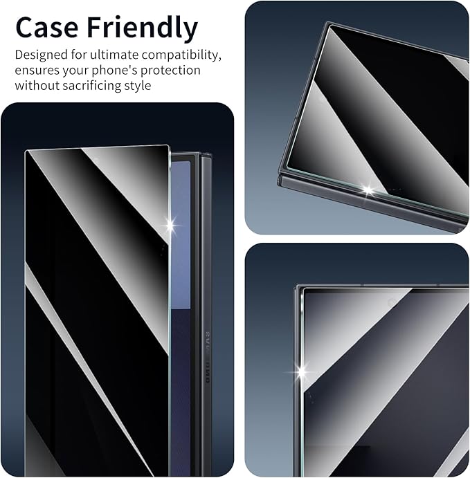 3+3-Pack, Privacy Screen Protector and Camera Lens Protector for Samsung Galaxy Z TriFold/Fold7, Anti-Spy Tempered Glass Film, Dark Private Black Protection, 9H Hardness, Anti-Scratch, Bubble Free