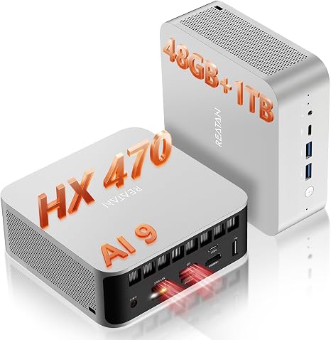 Reatan X8 OcuLink AI Mini PC AMD Ryzen AI 9 HX470 48GB DDR5,1TB PICE4.0 SSD