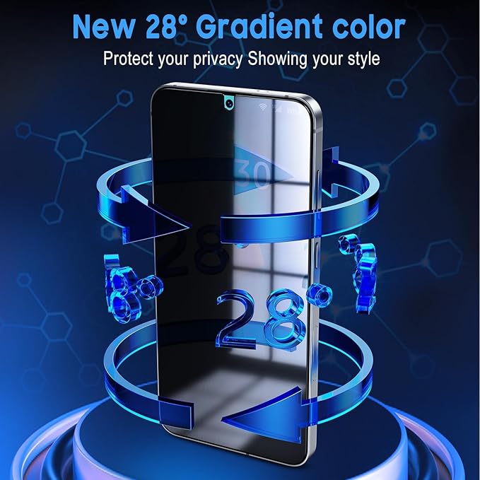 Uyiton UnBreak-Glass for Samsung Galaxy S24/S25 Privacy Screen Protector, [Ultrasonic Fingerprint Support][Auto-Alignment Frame] Scratch-Resistant Bubble-Free Tempered Glass Screen-2 Pack