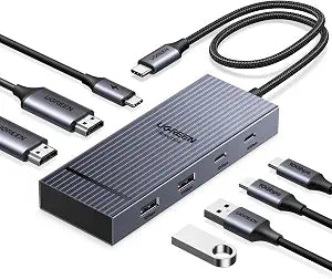 UGREEN USB C Docking Station Dual Monitor, 7-in-1 Aluminum Dock with 2xHDMI