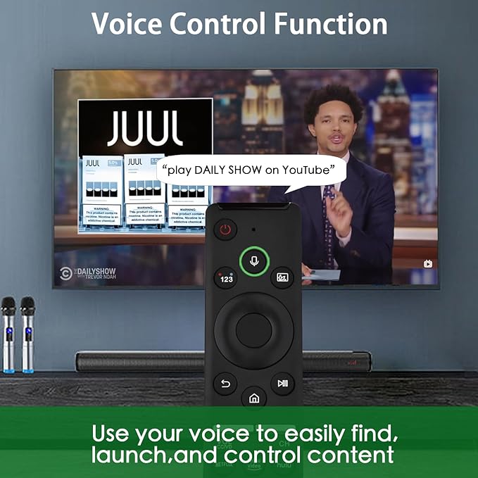 Voice Replacement Remote for Samsung Smart TV: Compatible with BN59-01312A,for All 2018 to 2024 TVs,with Voice Function for All Samsung Smart TVs,with 3 Shortcuts