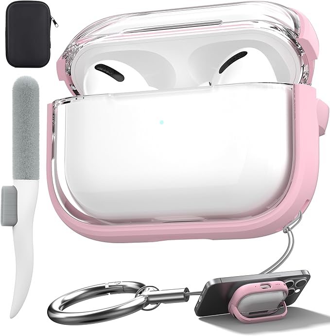 Valkit Compatible AirPods Pro Case - Clear, Lock & Cleaner Kit, Soft Shockproof Protective Case for AirPods Pro Gen 2/1