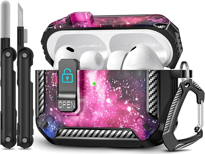 for AirPods Pro 3 Case (2025 New), Secure Lock Cases Cover with Cleaning Kit & Keychain Compatible with Airpods Pro 3rd Generation Case for Men Women, Powerful Drop Protection