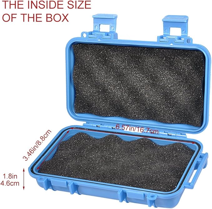 VGEBY1 Box Shockproof Dry Storage Box, Hard Plastic Protective Grip Carry Touch Phone Case + Foam + Handle for Fishing Camping Hiking (Big-Blue)