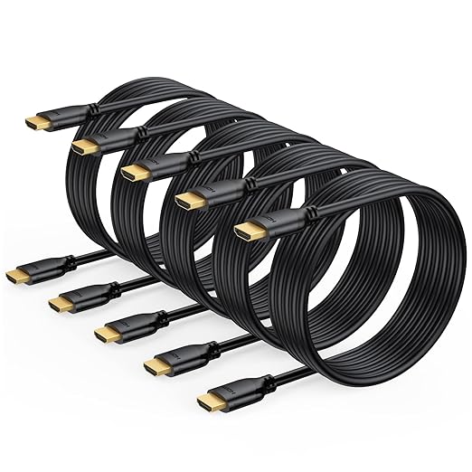 4K HDMI Cable 6FT 5-Pack, High Speed HDMI to HDMI Cable 6 Foot HDMI 2.0 Cord Supports 4K@60Hz, 2K, 1080P, HDCP 2.2, HDR, 3D, ARC & Ethernet