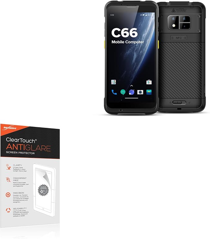 BoxWave Screen Protector Compatible With Chainway C66 Fingerprint Scanner - ClearTouch Anti-Glare (2-Pack), Anti-Fingerprint Matte Film Skin