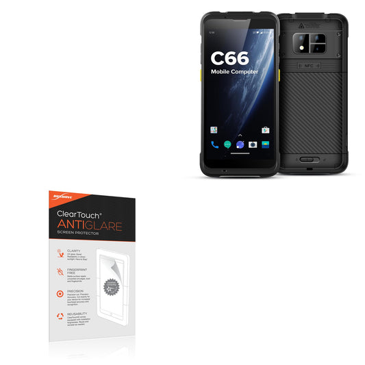 BoxWave Screen Protector Compatible With Chainway C66 Fingerprint Scanner - ClearTouch Anti-Glare (2-Pack), Anti-Fingerprint Matte Film Skin