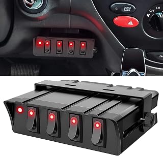 Nilight 6 Gang Rocker Switch Box SPST On Off Toggle 12V-24V Button - Image 1