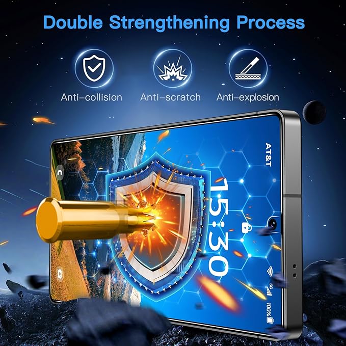 Uyiton for Samsung Galaxy S25 Ultra Screen Protector -[Anti-Blue Light] [Easy to Install] Shatterproof Full Coverage [Case Friendly] 9H Tempered Glass Screen Protector, 2 Pack [video game]