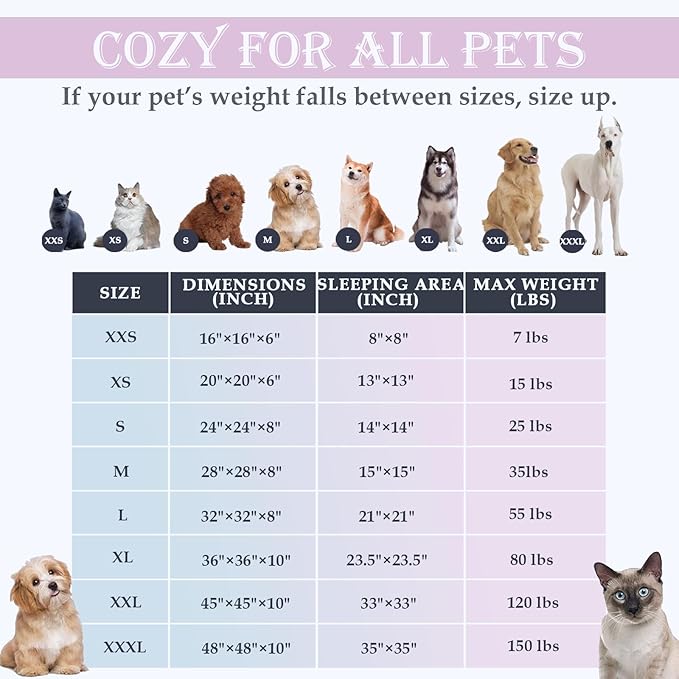 Calming Dog & Cat Bed for Extra Large Small Medium Sized Pet, Donut Washable Comfort Fluffy Warm Round Mat for Puppy Kitten, 8 Size Essentials Furniture Supplies Indoor