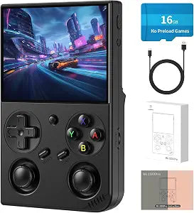 RG35XX Pro Retro Handheld Game Console RG 35XXPro Gaming Console with 3.5'' IPS Screen Hall Effect Joystick Linux 16G No Preloaded Games Portable Multi Emulator for game lovers nostalgia player, Black