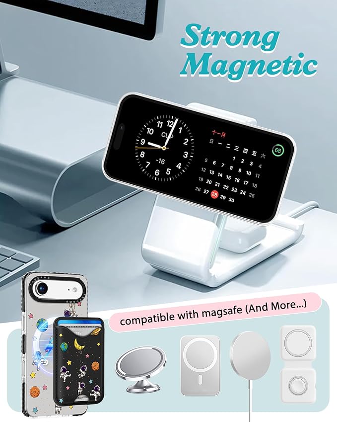 Toycamp for iPhone 17 Air Case - Compatible with Magsafe Credit Card Holder Wallet Magnetic Cute Women Teen Girls Kawaii Girly Unique Man Boys Design Phone Cover for Apple 17 Air