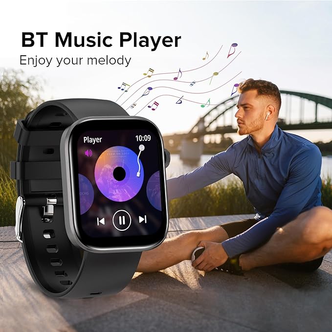 Smart Watches for Men Women, 2.01" HD Screen with 200+ Watch Faces, Heart Rate/SpO2/Sleep Monitor, 123 Sports Modes, IP68 Waterproof Fitness Tracker, Make/Answer Calls, Compatible with Android iPhone