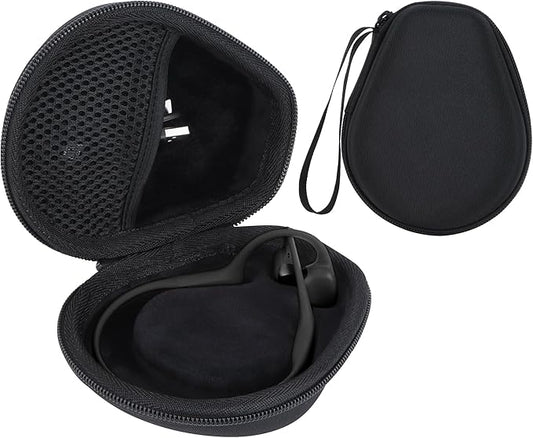 Hard Case Replacement for SHOKZ OpenRun Pro 2 / Pro 2 Mini/OpenMove/OpenRun/OpenSwim Open-Ear Bone Conduction Sport Headphones (Black Case)