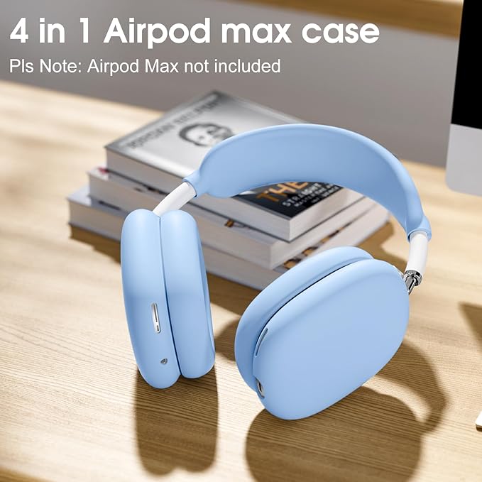Lerobo for AirPod Max Case Cover, Anti-Scratch Ear Pad Case Cover/Ear Cups Cover/Headband Cover for AirPods Max Headphones, Soft Silicone Skin Protector for Apple AirPods Max Accessories(Lilac)