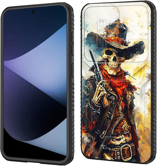 for Galaxy S26 Case Built in Slide Camera Lens Cover,Heavy Duty Shockproof Protection Dual Layer Case for Samsung Galaxy S26 6.3" 2026,Cool Skull