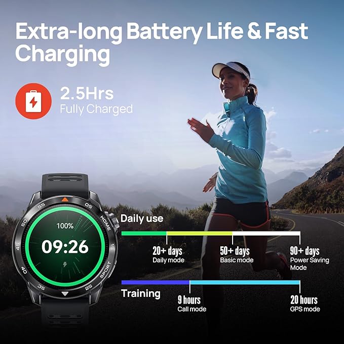 Mibro GS Pro2 Multisport Smart Watch with 1.43" AMOLED, Support 20-Day Battery, Dual Band GPS, 5ATM, 150+ Sport Modes, Running Watch for Cycling, Swimming, Padel (Dark Gray)