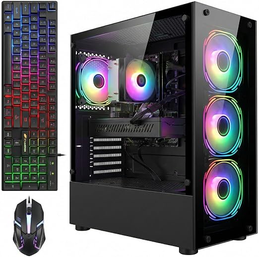 STGAubron Gaming PC Desktop,R5 5500,RTX 3050 6G,32G DDR4,1T SSD