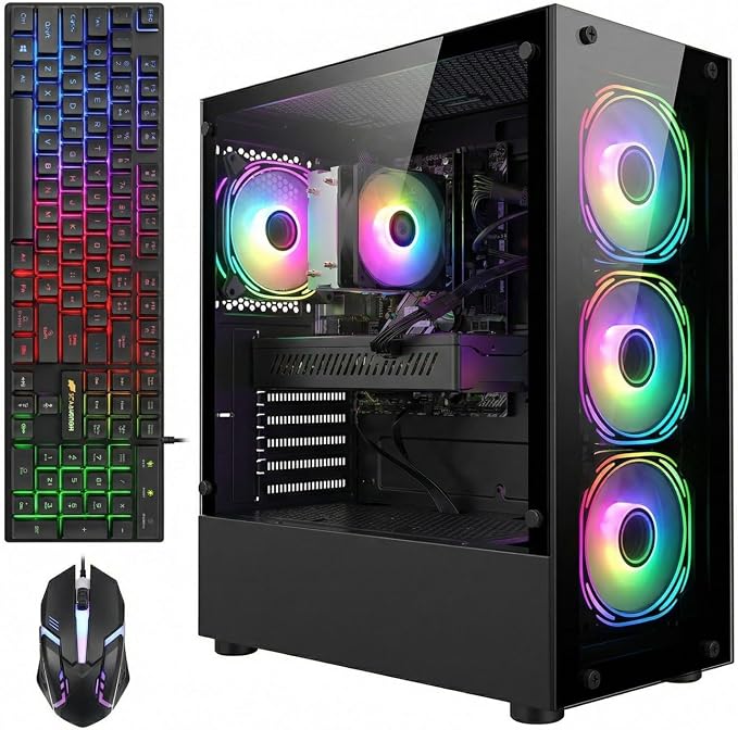 STGAubron Gaming PC Desktop,R5 5500,RTX 3050 6G,32G DDR4,1T SSD