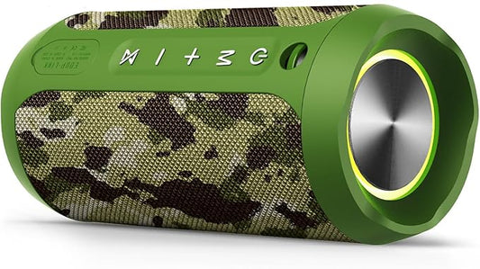 EDUPLINK Bluetooth Speaker IPX7 Waterproof Wireless Speaker with Bass 20H Playtime TWS Stereo Pairing Portable Outdoor Speakers for Beach Camping Travel Gifts for Men Boys Teens Camouflage