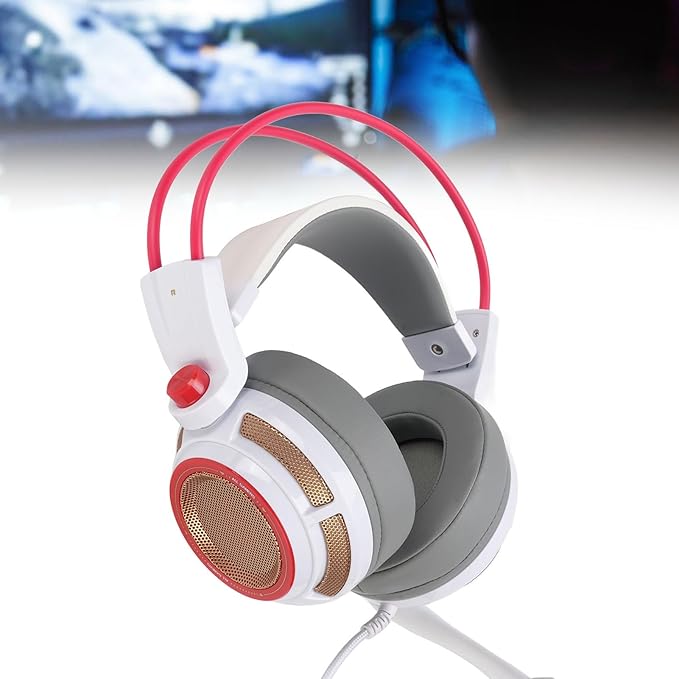 Gaming Headset, 7.1 Surround Sound USB Headphones, Noise Cancelling Mic and Adaptive Headband for PC P S5 P S4 Switch