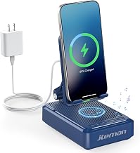 Jteman Cell Phone Stand with Bluetooth Speaker and Wireless Charger