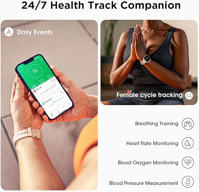 Health & Fitness Trackers for Women Men: 30 Day Battery Life Activity Tracker with Answer/Make Call Blood Pressure SpO2 Sleep Heart Rate Monitor 120+ Sports 5ATM Smart Watch for iPhone Android Reloj