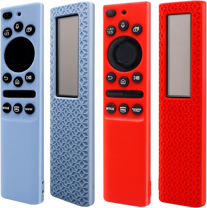 [2Pack] ZEVGOV Silicone Case for Samsung Smart Solar Cell Remote Control BN59 Series Protective Kids-Friendly Shockproof Remote Control Sleeve Holder