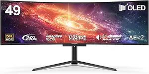 INNOCN 49" 5K2K 240Hz QD-OLED Curved Gaming Monitor, 0.03ms, USB C - 49Q1S