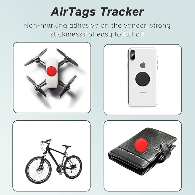 LiZHi Case for Apple Airtag Holder Airtag Case Cover Airtag Sticker Stick on Adhesive Mount Silicone for Tv Remote Car AirTag Phone Case 2 Pack,Blue2