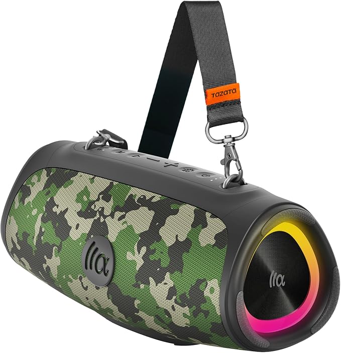Portable Bluetooth Speaker 60W RMS,90W Peak Loud Subwoofer Wireless Stereo with HD Sound,8H Playtime IPX7 Waterproof for Party cmaping Beach