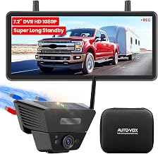 AUTO VOX Wireless Backup Camera Solar Magnetic, 7.2" DVR 1080P Monitor - Image 1