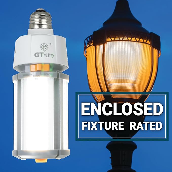 GT-Lite Commercial LED COB Light Bulb,9W/12W/18W, 2600 Lumens, E26 Base, Adjustable Brightness(3000K–5000K), Damp Rated, Energy-Efficient, for Workshop, Warehouse, High Bay E26 Fixtures