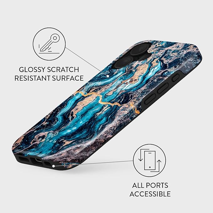 BURGA Phone Case for iPhone 16 - Cute, Trendy, Aesthetic, Pattern Phone Cover, Hard Shell Protection - fits Apple iPhone 16 Case for Women and Men