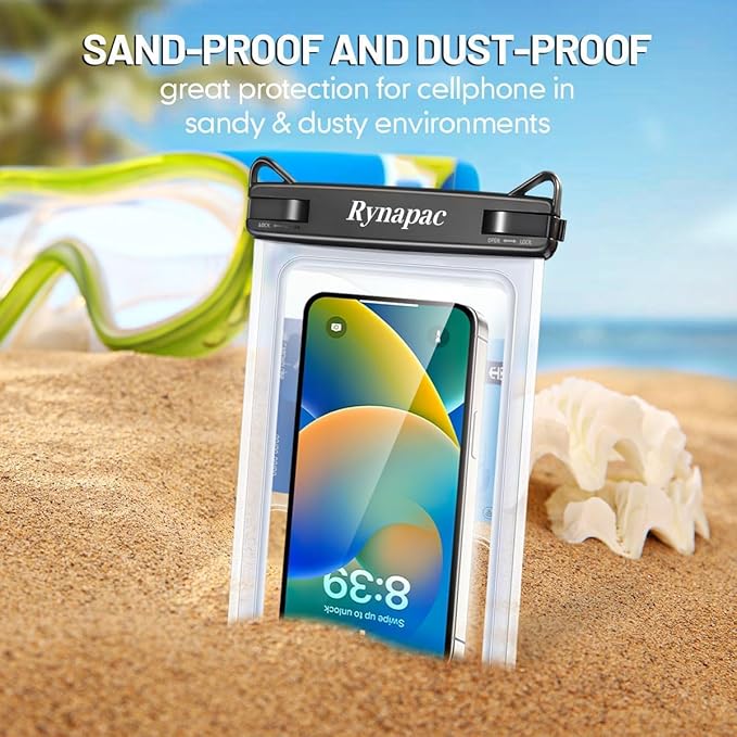 [Up to 8.5"] Waterproof Phone Pouch Bag - 2 Pack IPX8 Waterproof Phone Case for iPhone 17 16 15 14 Pro Max Galaxy S26 S25 Ultra, Touchscreen & Underwater Photography, Beach Cruise Travel Essentials