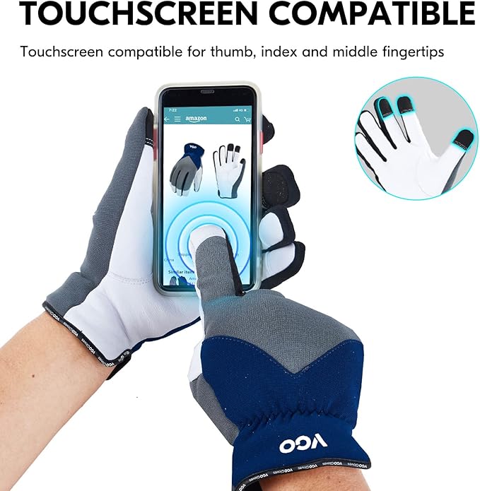 Vgo... 1Pair 0℃/32°F Winter Leather Work Gloves, Cold Weather Waterproof Safety Work Gloves,Cold Storage or Freezer Use,w/3M Thinsulate Lining(Size XL, Gray, GA7711FW)