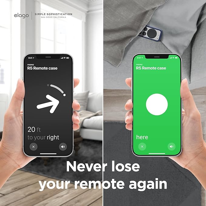 elago R5 Locator Case Compatible with 2022 Apple TV 4K Siri Remote 3rd Gen, 2021 2nd Gen and AirTag - Lanyard Included [Jean Indigo]