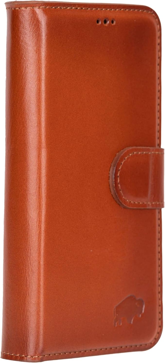 BLACKBROOK for iPhone 17e/16e Case with Card Holder, Carter Full Grain Leather, 2-in-1 Folio Flip Case for MagSafe Wireless Charging, RFID Blocking, 4 Card Slots