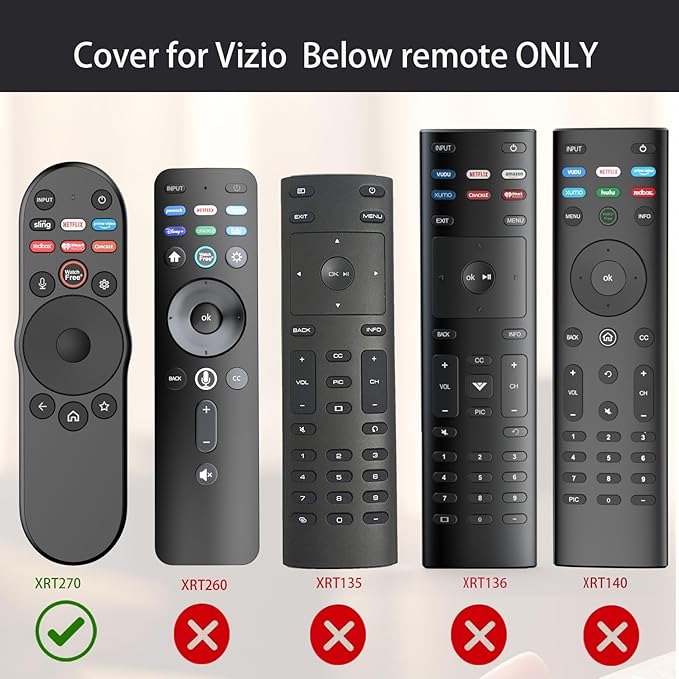 4PACK Case Cover for VIZIO XRT270 Smart TV Remote Control Silicone Skin Sleeve with Lanyard Glow in the Dark Purple Blue Green Black