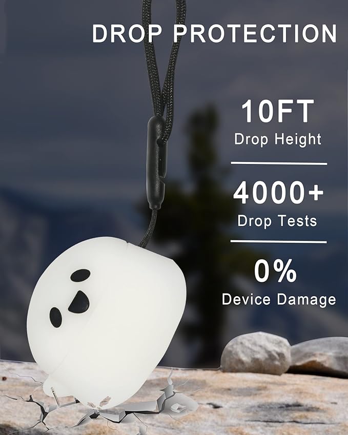 2 Packs Cute Luminous Ghost Face for AirPods Pro 2nd Generation Case Cover 2022 Released Silicone Accessories Set Kit for AirPods Pro 2 Gen Charging Case, Cartoon 3D Funny for AirPod Pro 2 Case