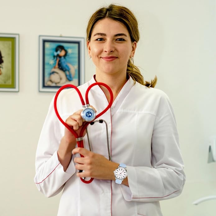 BOFAN Nurse Watch for Medical Professionals,Students,Doctors with Easy to Read Dial,Second Hand and 24 Hour,Soft and Breathable Silicone Band,Water Resistant