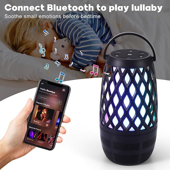 Houkiper Upgraded Outdoor Bluetooth Speakers, 1PACK RGB Flame Speaker Multi-Sync Speakers, Flame Torch Atmosphere Speaker for Party Garden Patio, IPX6 Waterproof, Gifts for Men Women