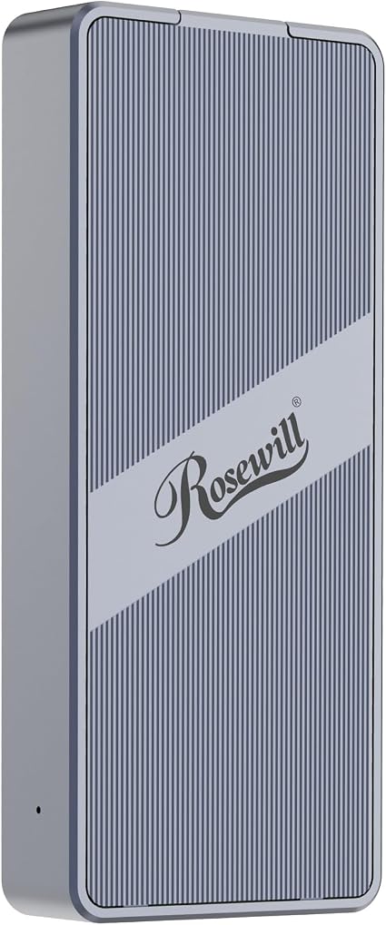 Rosewill 40Gbps M.2 NVMe SSD Enclosure with Cooling Fan, Transparent Back Plate, Support M.2 NVMe SSD up to 8TB, Compatible with Thunderbolt 3/4/USB4/3.2/2.0 M1 M2 Pro/Max, PC, MacBook, IPAD, Chrome