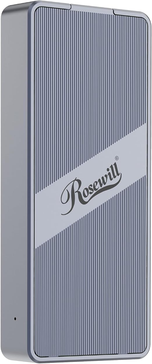 Rosewill 40Gbps M.2 NVMe SSD Enclosure with Cooling Fan, Transparent Back Plate, Support M.2 NVMe SSD up to 8TB, Compatible with Thunderbolt 3/4/USB4/3.2/2.0 M1 M2 Pro/Max, PC, MacBook, IPAD, Chrome