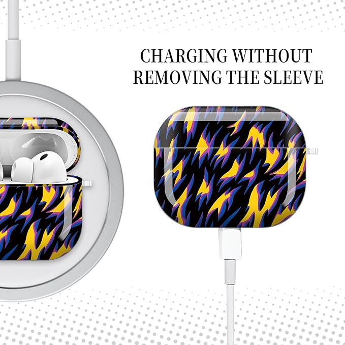 for AirPods Pro 3 Case, Compatible with AirPods Pro 3rd Generation Case (2025), Shockproof Protective Cover with Golden Carabine (Navy Lightning Leopard)