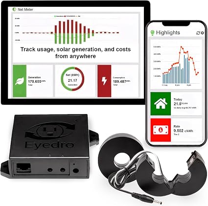 Eyedro Smart Home Energy Monitor 200A 2.4GHz WiFi/Ethernet Net Metering