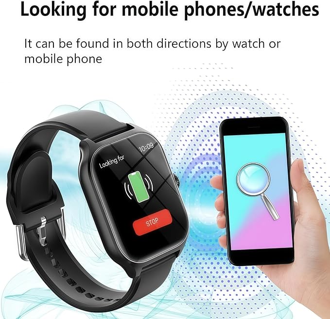 Smart Watch for Women Men Fitness (Answer/Make Calls) Compatible with iPhone/Android Phones, 2.01" HD Screen Outdoor Sport Running Watches Health Tracker Heart Rate Monitor Step Counter (Black)