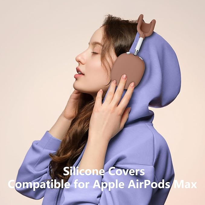 Silicone Case Cover for AirPods Max, Ear Pad Case Cover/Ear Cups Cover/Headband Cover for AirPods Max Headphones, Accessories Soft Silicone Protector for Apple AirPod Max New USB-C (2024) (Dune)