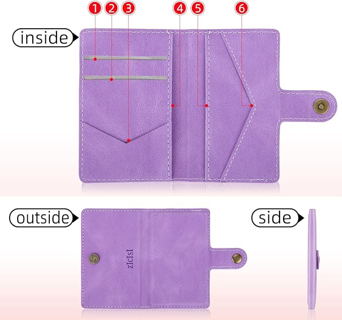 Magnetic Wallet Compatible with MagSafe with 5 Card Holders for iPhone 16/15/14 Pro Max/14 Pro/14 Plus/13/12 Series with RFID Protected,Vegan Leather,Purple