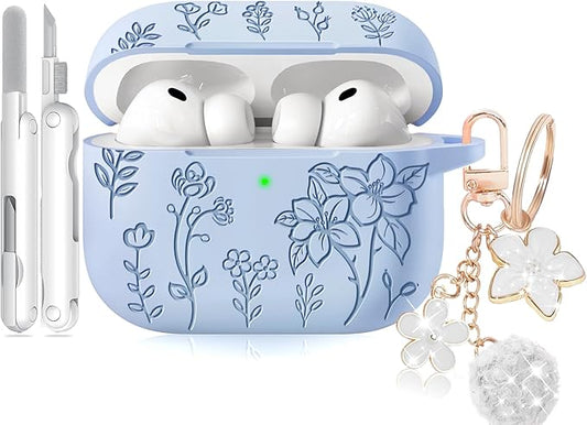 for AirPods Pro 3 Case, Soft Silicone Airpod Pro Case Cover with Keychain & Cleaning Kit Compatible with AirPods Pro 3rd Generation 2025 for Women Girly, Anti-Scratch